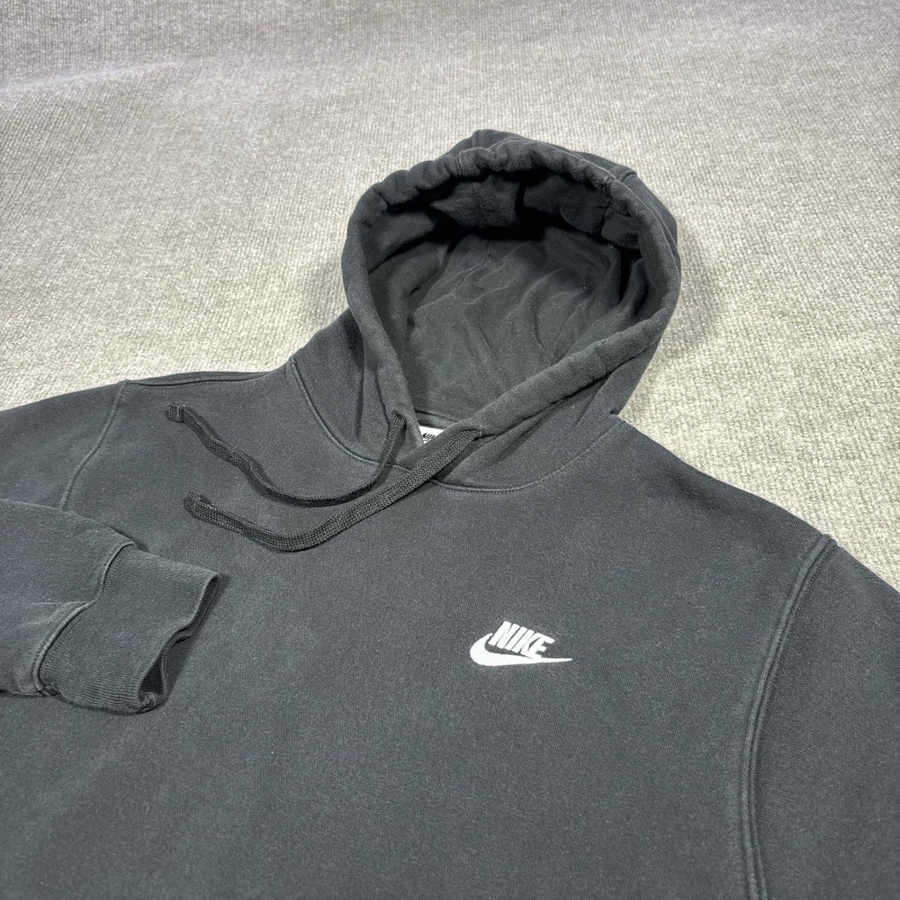 Nike Sportswear Club Fleece Hoodie Sweatshirt Mens S Pullover Black Embroidered